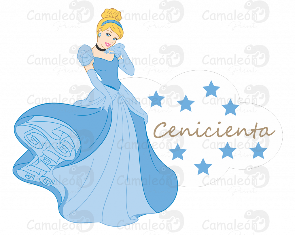 Letrero madera Cenicienta – Camaleón Print
