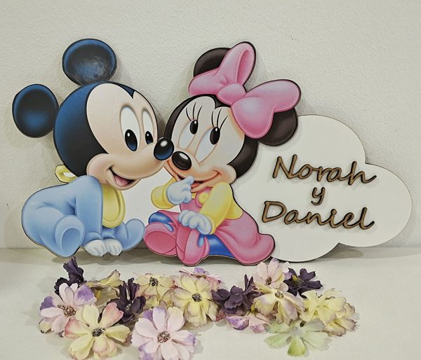 Letrero Baby Minnie y Mickey