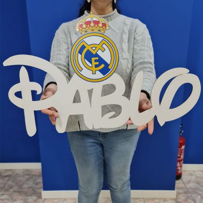 Letrero Nombre y dibujo Real Madrid