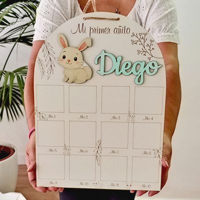 letrero CONEJITO primer anito