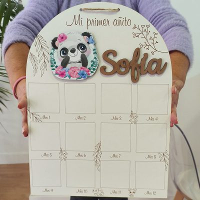 letrero panda flores mi primer anito